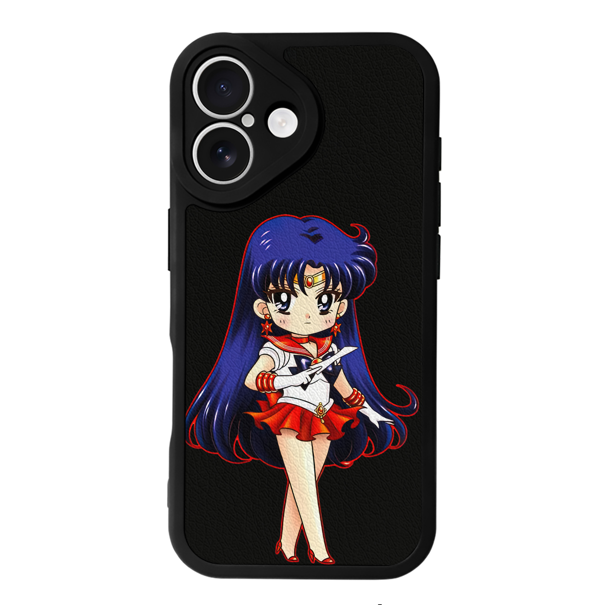 （画像用） 美少女戦士セーラームーン 火野レイ ひの レイ Sailor Moon Hino Rei （セーラーマーズ,Sailor Mars） 【iPhone 16シリーズ対応】シリコンスマホケース（レザー調） 材質：シリコン